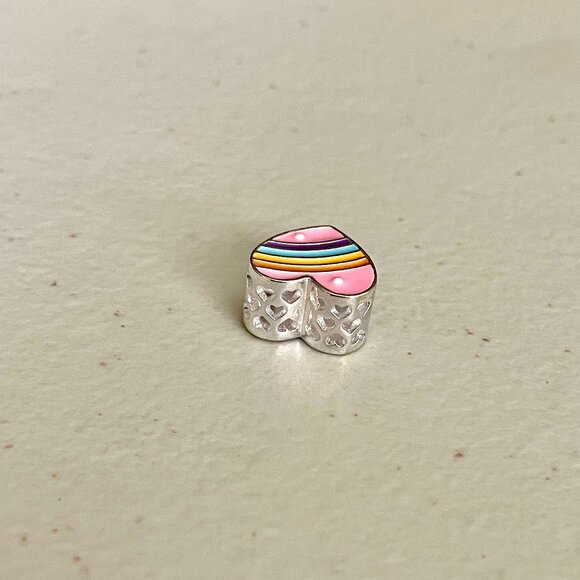 Pastel Rainbow Heart Bracelet Charm - Picture 4 of 5